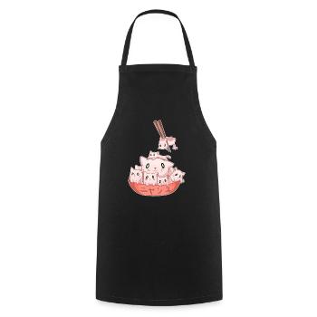 Ramen Kawaii Katze Anime Otaku Japanische Nudeln - Kochschürze - Schwarz - Vorne - AI Model Male 185 dark (185cm)