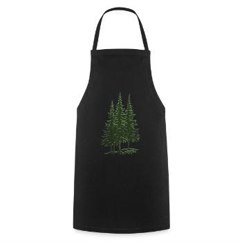 Forest, Spruce, Fir Trees - Cooking Apron - black - Front - AI Model Male 185 dark (185cm)