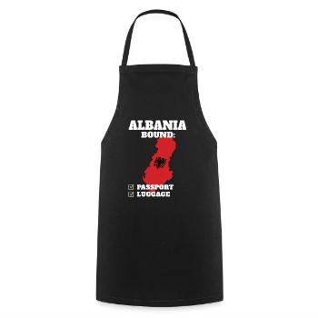 Albanie Pays Voyage Drapeau albanais - Tablier de cuisine - noir - Devant - AI Model Male 185 dark (185cm)