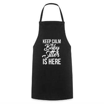keep calm baby sitter is here Design for a baby - Cooking Apron - black - Front - AI Model Male 185 dark (185cm)
