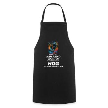 Radio Wave Art Ham Operator's Promise Funny - Cooking Apron - black - Front - AI Model Male 185 dark (185cm)