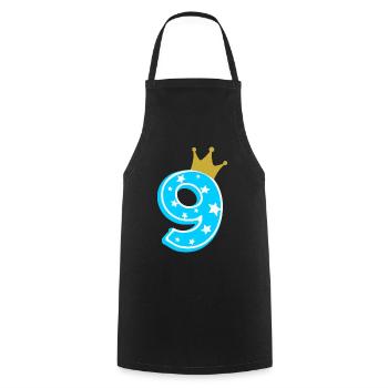 9 crown 9th birthday 9 years - Cooking Apron - black - Front - AI Model Male 185 dark (185cm)