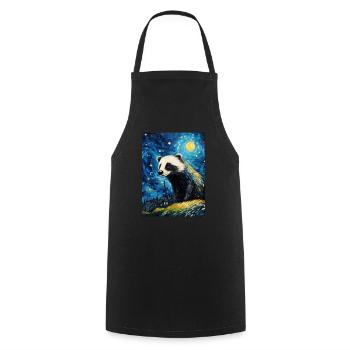 Dachs van gogh sternennacht - Kochschürze - Schwarz - Vorne - AI Model Male 185 dark (185cm)