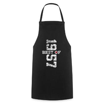 69E ANNIVERSAIRE MEILLEUR DE 1957 - Tablier de cuisine - noir - Devant - AI Model Male 185 dark (185cm)