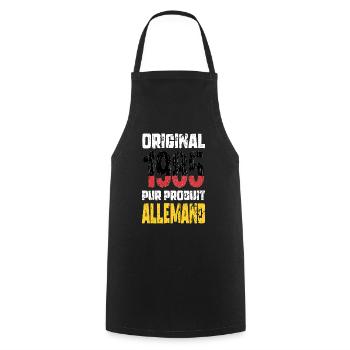 40th Anniversary - Original - 1985 - German - Cooking Apron - black - Front - AI Model Male 185 dark (185cm)