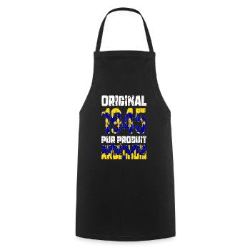 80th anniversary - Original - 1945 - Ardèche - Cooking Apron - black - Front - AI Model Male 185 dark (185cm)