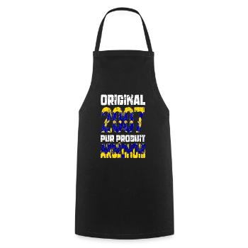 18th birthday - Original - 2007 - Ardèche - Cooking Apron - black - Front - AI Model Male 185 dark (185cm)