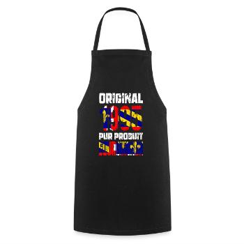 Anniversaire 30 ans - Original - 1995 Bourguignon - Tablier de cuisine - noir - Devant - AI Model Male 185 dark (185cm)