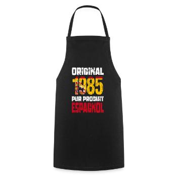 40th Anniversary - Original 1985 - Spanish - Cooking Apron - black - Front - AI Model Male 185 dark (185cm)