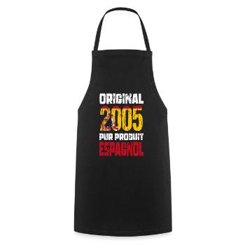 20th Anniversary - Original 2005 - Spanish - Cooking Apron - black - Front - AI Model Male 185 dark (185cm)