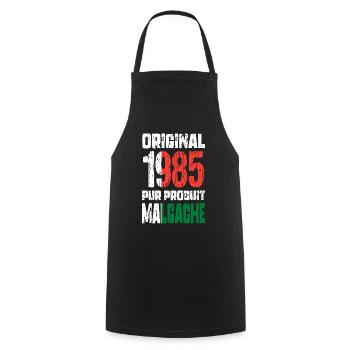 40th Anniversary - Original 1985 - Malagasy - Cooking Apron - black - Front - AI Model Male 185 dark (185cm)