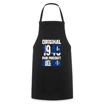 Anniversaire 80 ans - Original 1945 - Québécois - Tablier de cuisine - noir - Devant - AI Model Male 185 dark (185cm)