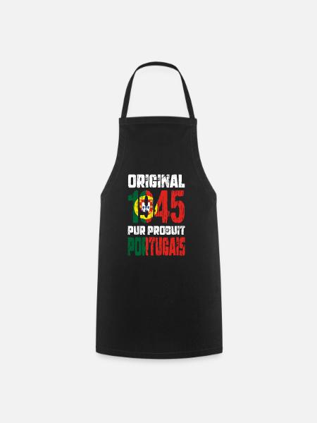 Anniversaire 80 ans - Original 1945 - Portugais - Tablier de cuisine - noir
