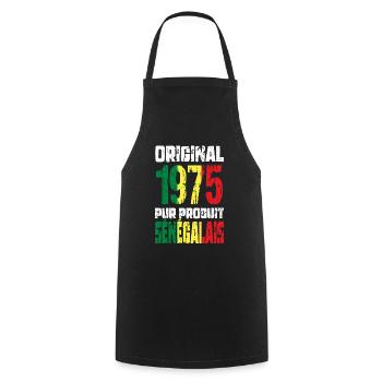 50th Anniversary - Original 1975 - Senegalese - Cooking Apron - black - Front - AI Model Male 185 dark (185cm)