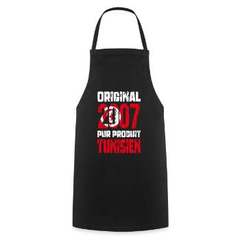 18th Birthday - Original 2007 - Tunisian - Cooking Apron - black - Front - AI Model Male 185 dark (185cm)