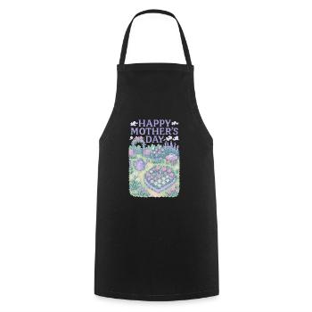 Bonne fête des mères – Jardin de pixels fleuri pour maman - Tablier de cuisine - noir - Devant - AI Model Male 185 dark (185cm)