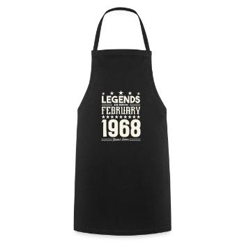 Gift legend February 1968. Gift February 1968. - Cooking Apron - black - Front - AI Model Male 185 dark (185cm)
