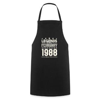 Cadeau Légende Février 1988. cadeau février 1988. - Tablier de cuisine - noir - Devant - AI Model Male 185 dark (185cm)