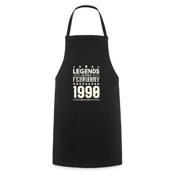 Cadeau Légende Février 1990. cadeau février 1990. - Tablier de cuisine - noir - Devant - AI Model Male 185 dark (185cm)