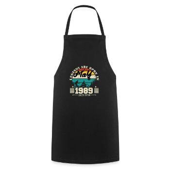 May 1989 Birthday gift May 1989. May 1989. - Cooking Apron - black - Front - AI Model Male 185 dark (185cm)