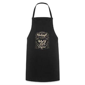 Vintage born in May 2024. Birthday May 2024. - Cooking Apron - black - Front - AI Model Male 185 dark (185cm)