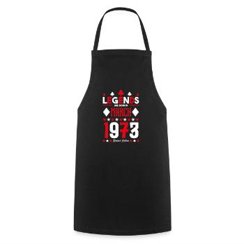 birthday gift March 1973. card games . - Cooking Apron - black - Front - AI Model Male 185 dark (185cm)