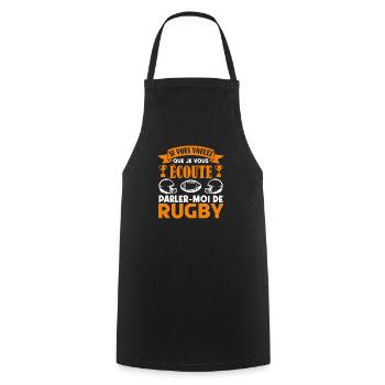 Rugbyman cadeau Cadeau fan du rugby. joueur rugby - Tablier de cuisine - noir - Devant - AI Model Male 185 dark (185cm)