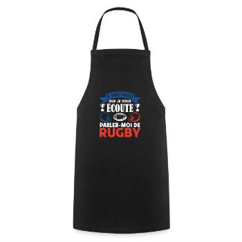 Rugbyman cadeau. Cadeau fan du rugby. joueur rugby - Tablier de cuisine - noir - Devant - AI Model Male 185 dark (185cm)