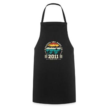 November 2011. November 2011 Birthday Gift. - Cooking Apron - black - Front - AI Model Male 185 dark (185cm)