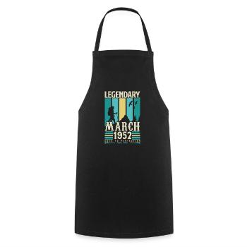 March 1952 Anniversary, March 1952 Vintage Gift. - Cooking Apron - black - Front - AI Model Male 185 dark (185cm)