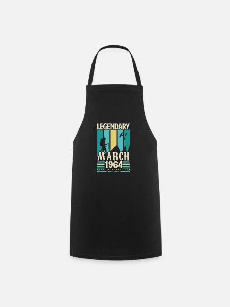 März 1964 Geburtstag, März 1964 Vintage-Geschenk. - Kochschürze - Schwarz