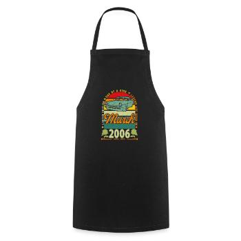 March 2006, March 2006, March 2006. - Cooking Apron - black - Front - AI Model Male 185 dark (185cm)