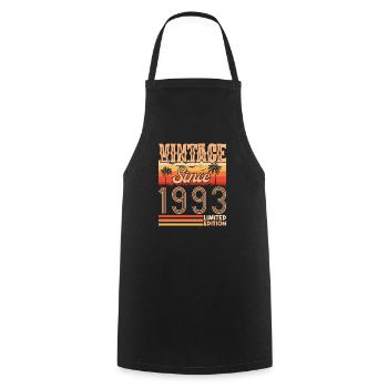 1993. Vintage Born in 1993 Birthday - Cooking Apron - black - Front - AI Model Male 185 dark (185cm)