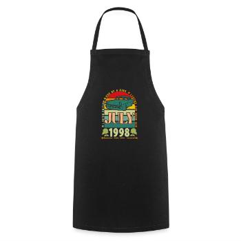 July 1998 birthday gift. July 1998. - Cooking Apron - black - Front - AI Model Male 185 dark (185cm)
