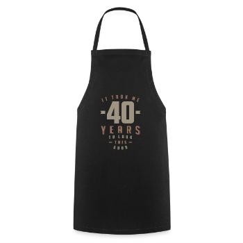 It Took Me 40 Years - Cooking Apron - black - Front - AI Model Male 185 dark (185cm)