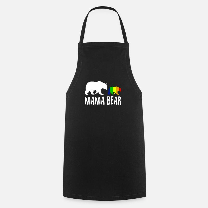 Mama Bär | LGBTQ| Stolz| Lesbisch| Schwul| Mutter| Mama| - Kochschürze - Schwarz