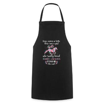 Once Upon A Time There Was A Girl Who Really Love - Cooking Apron - black - Front - AI Model Male 185 dark (185cm)