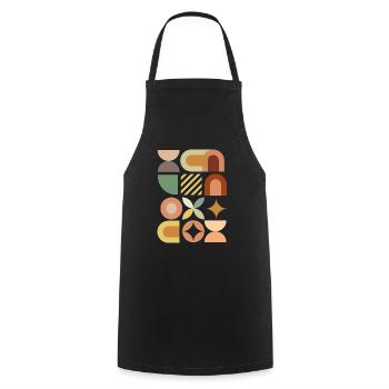 Design abstrait Bauhaus avec différentes formes - Tablier de cuisine - noir - Devant - AI Model Male 185 dark (185cm)
