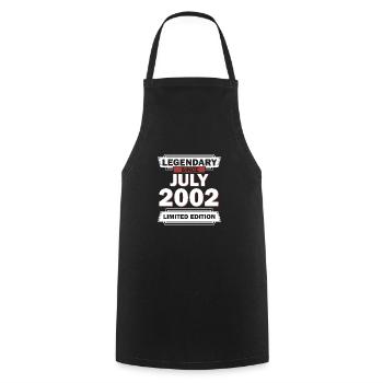 20ème anniversaire Juillet millésime 2002 idée cadeau - Tablier de cuisine - noir - Devant - AI Model Male 185 dark (185cm)