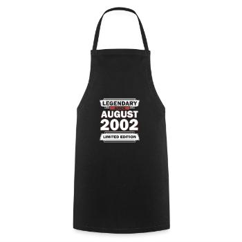 20ème Anniversaire Août Vintage 2002 Idée Cadeau - Tablier de cuisine - noir - Devant - AI Model Male 185 dark (185cm)