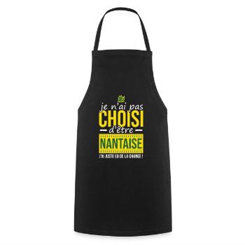 cadeau pour nantaise | Nantes ville d'origine - Tablier de cuisine - noir - Devant - AI Model Male 185 dark (185cm)
