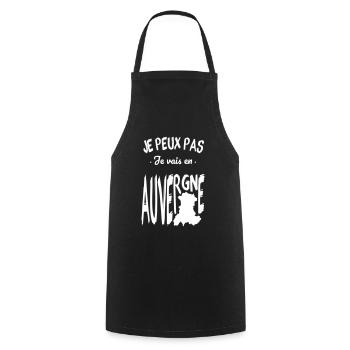 Je peux pas je vais en Auvergne - Tablier de cuisine - noir - Devant - AI Model Male 185 dark (185cm)