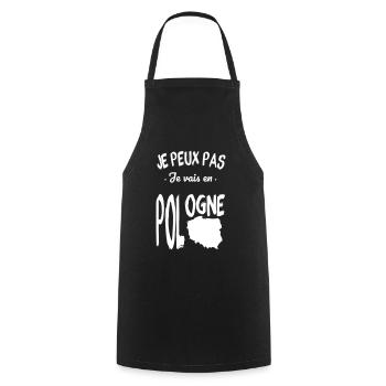Je peux pas je vais en Pologne - Tablier de cuisine - noir - Devant - AI Model Male 185 dark (185cm)