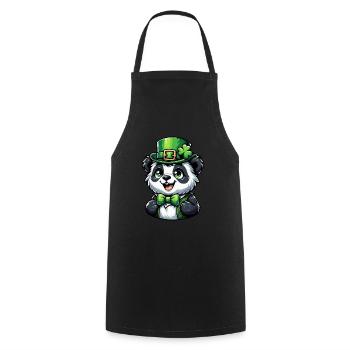 St. Patrick's Panda Celebration - Cooking Apron - black - Front - AI Model Male 185 dark (185cm)