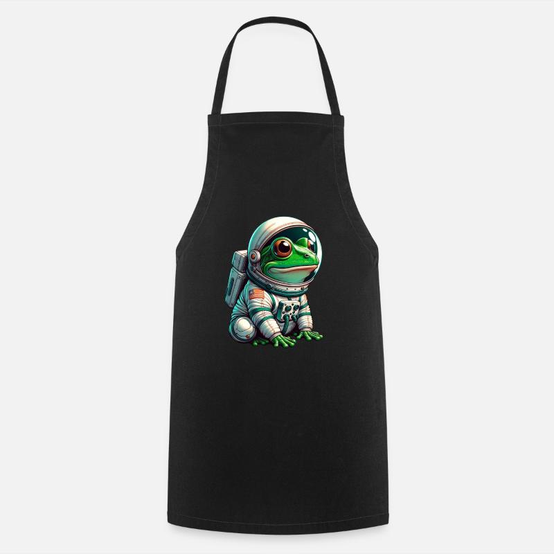 Frosch Astronaut im Weltall - Kochschürze - Schwarz