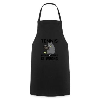 Tennis Because Murder Is Wrong Katze - Kochschürze - Schwarz - Vorne - AI Model Male 185 dark (185cm)
