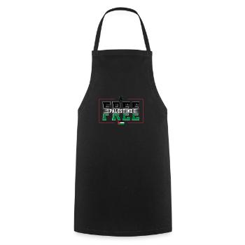 Free Palestine - Kochschürze - Schwarz - Vorne - AI Model Male 185 dark (185cm)