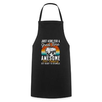 Bar Hopping Alcool Enterrement de vie de garçon - Tablier de cuisine - noir - Devant - AI Model Male 185 dark (185cm)
