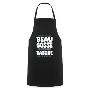 Beau gosse Basque cadeau homme basquais - Tablier de cuisine - noir - Devant - AI Model Male 185 dark (185cm)