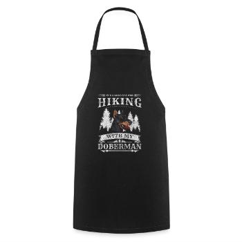 Doberman Dog Owner Animal - Cooking Apron - black - Front - AI Model Male 185 dark (185cm)